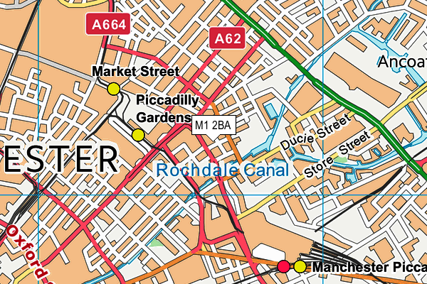 M1 2BA map - OS VectorMap District (Ordnance Survey)