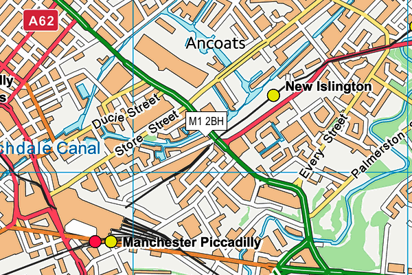 M1 2BH map - OS VectorMap District (Ordnance Survey)