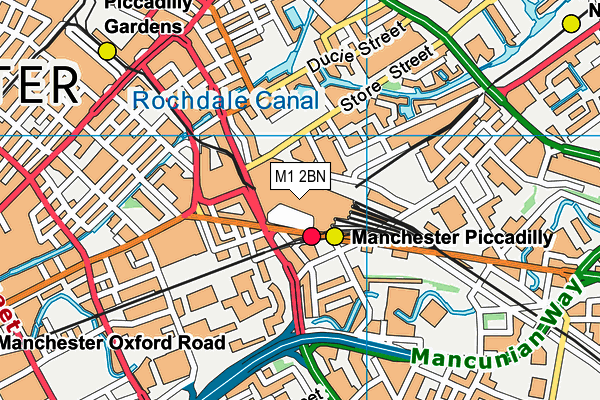 M1 2BN map - OS VectorMap District (Ordnance Survey)