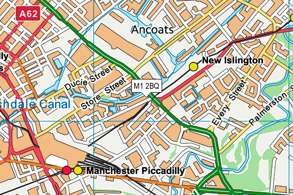 M1 2BQ map - OS VectorMap District (Ordnance Survey)