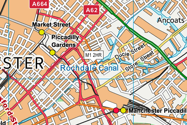 M1 2HR map - OS VectorMap District (Ordnance Survey)