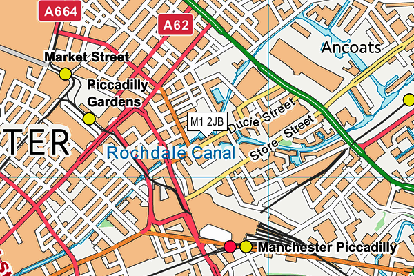 M1 2JB map - OS VectorMap District (Ordnance Survey)