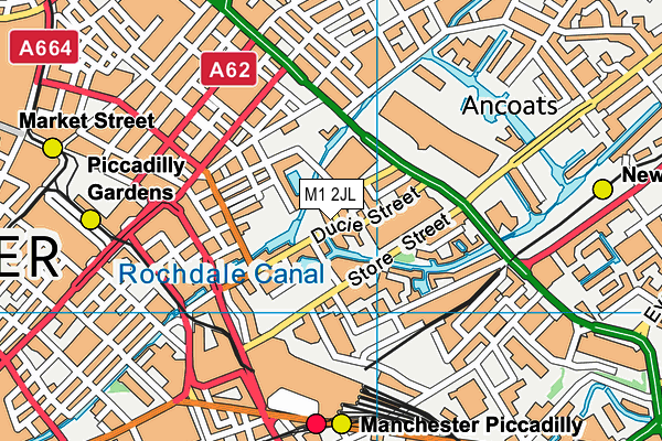 M1 2JL map - OS VectorMap District (Ordnance Survey)