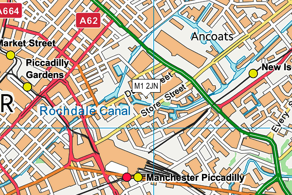 M1 2JN map - OS VectorMap District (Ordnance Survey)