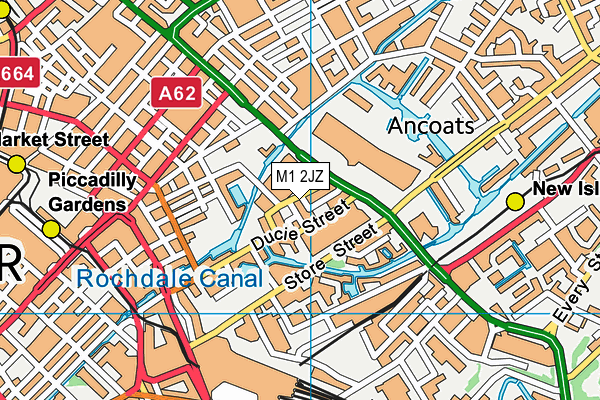 M1 2JZ map - OS VectorMap District (Ordnance Survey)