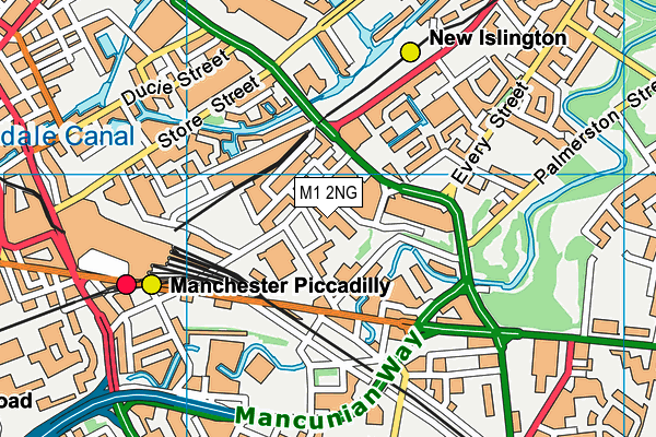 M1 2NG map - OS VectorMap District (Ordnance Survey)