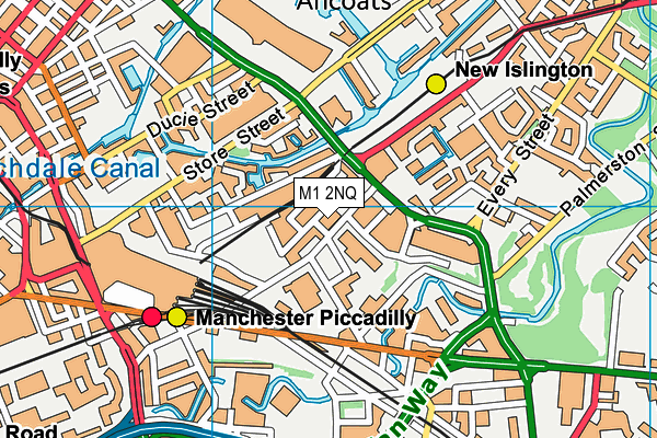 M1 2NQ map - OS VectorMap District (Ordnance Survey)