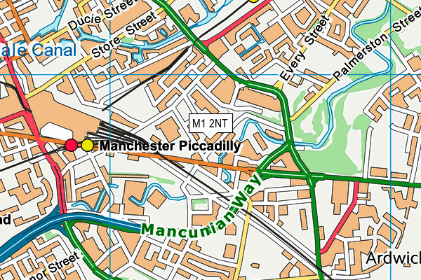 M1 2NT map - OS VectorMap District (Ordnance Survey)