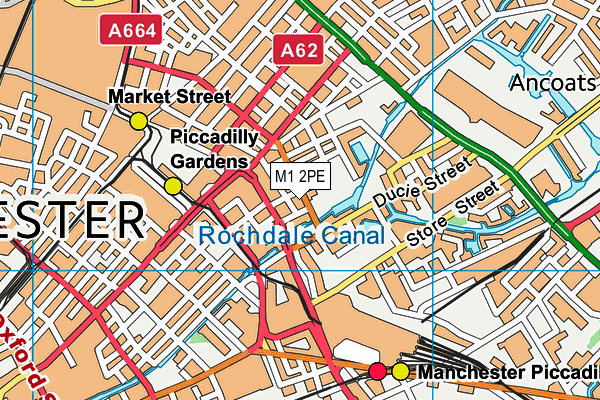 M1 2PE map - OS VectorMap District (Ordnance Survey)