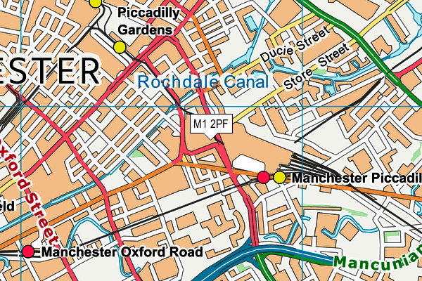 M1 2PF map - OS VectorMap District (Ordnance Survey)