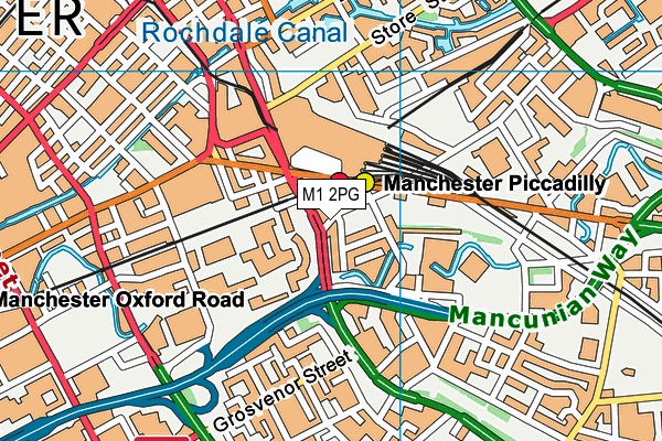 Vital Health & Wellbeing (Manchester Hotel) map (M1 2PG) - OS VectorMap District (Ordnance Survey)