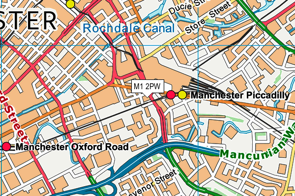 M1 2PW map - OS VectorMap District (Ordnance Survey)