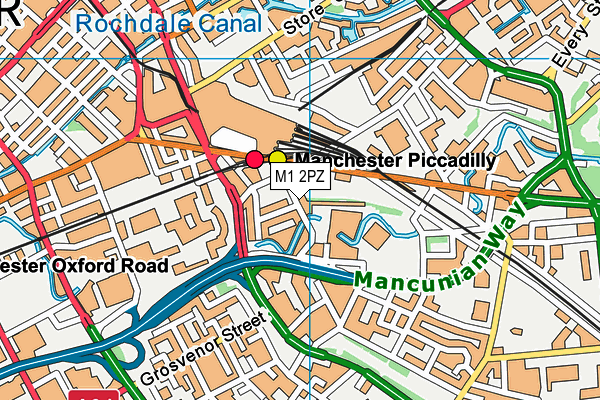 M1 2PZ map - OS VectorMap District (Ordnance Survey)