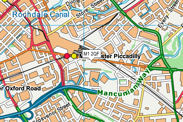 M1 2QF map - OS VectorMap District (Ordnance Survey)