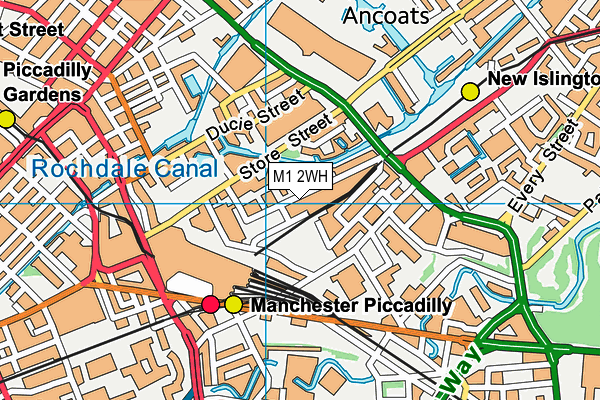 M1 2WH map - OS VectorMap District (Ordnance Survey)
