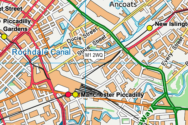 M1 2WQ map - OS VectorMap District (Ordnance Survey)