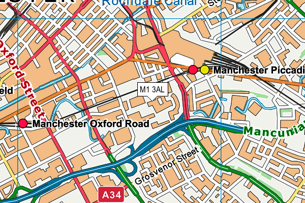 M1 3AL map - OS VectorMap District (Ordnance Survey)