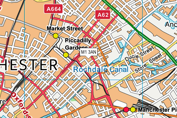 M1 3AN map - OS VectorMap District (Ordnance Survey)