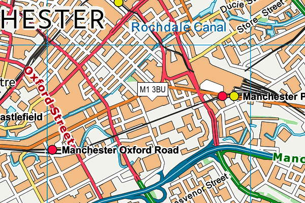 M1 3BU map - OS VectorMap District (Ordnance Survey)