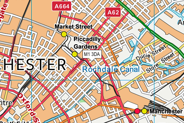 M1 3DA map - OS VectorMap District (Ordnance Survey)