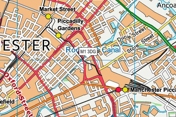 M1 3DG map - OS VectorMap District (Ordnance Survey)