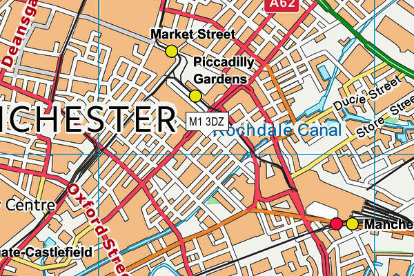 M1 3DZ map - OS VectorMap District (Ordnance Survey)