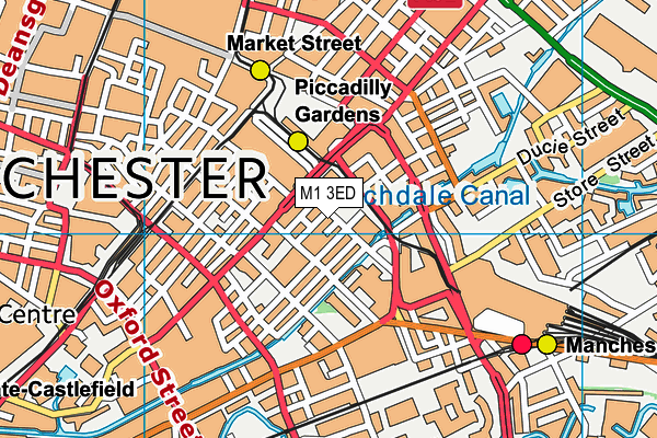 M1 3ED map - OS VectorMap District (Ordnance Survey)