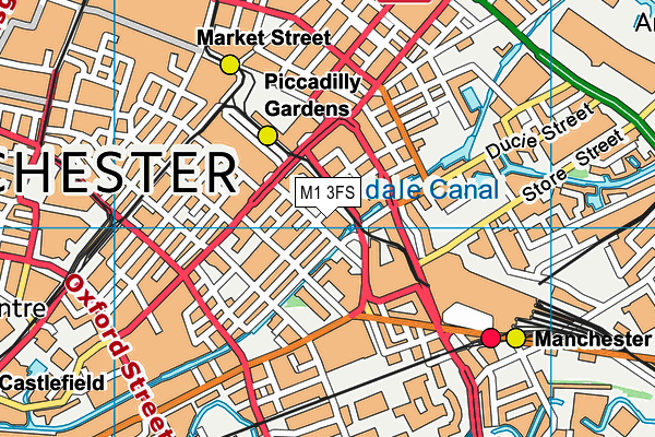 M1 3FS map - OS VectorMap District (Ordnance Survey)