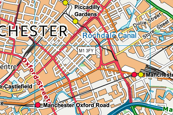 M1 3FY map - OS VectorMap District (Ordnance Survey)