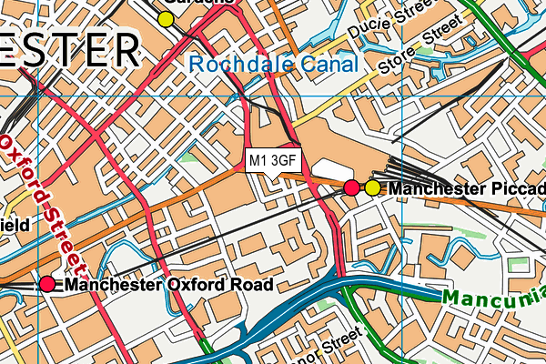 M1 3GF map - OS VectorMap District (Ordnance Survey)