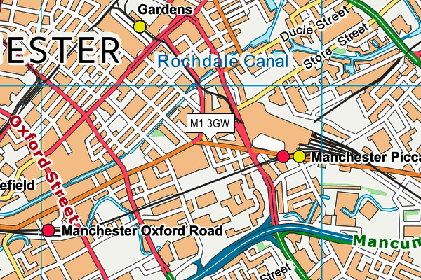 M1 3GW map - OS VectorMap District (Ordnance Survey)