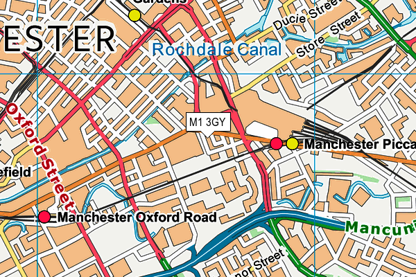 M1 3GY map - OS VectorMap District (Ordnance Survey)