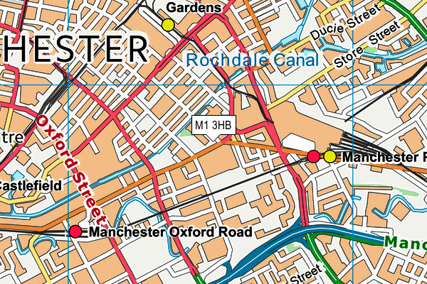 M1 3HB map - OS VectorMap District (Ordnance Survey)