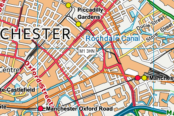 M1 3HN map - OS VectorMap District (Ordnance Survey)