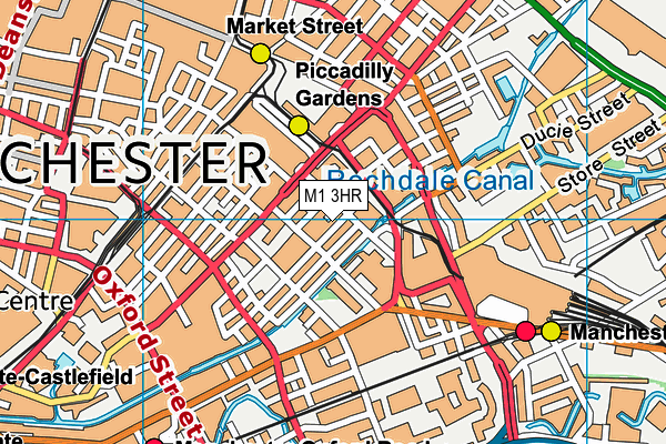 M1 3HR map - OS VectorMap District (Ordnance Survey)