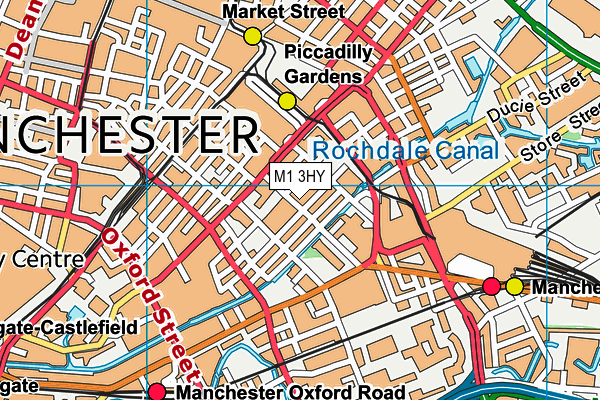 M1 3HY map - OS VectorMap District (Ordnance Survey)