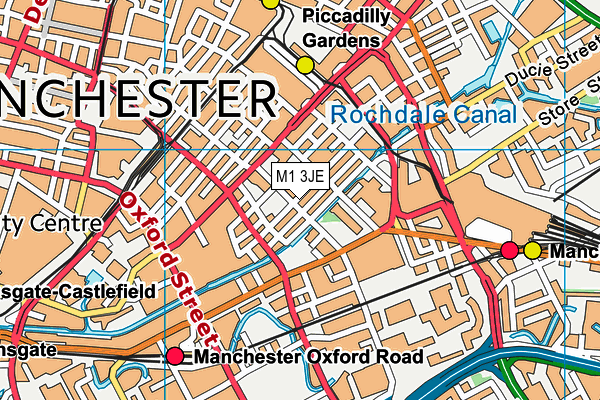 M1 3JE map - OS VectorMap District (Ordnance Survey)