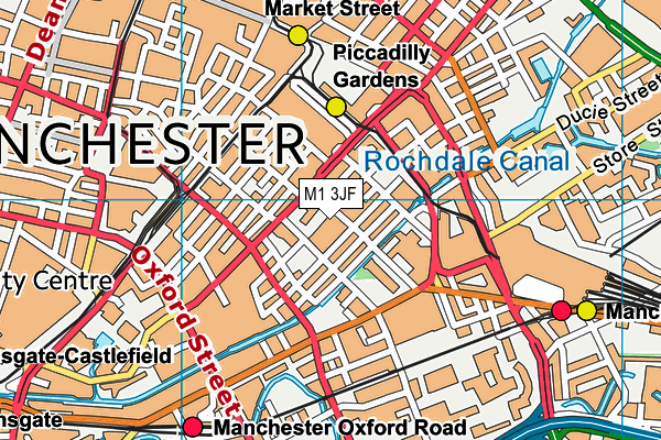 M1 3JF map - OS VectorMap District (Ordnance Survey)