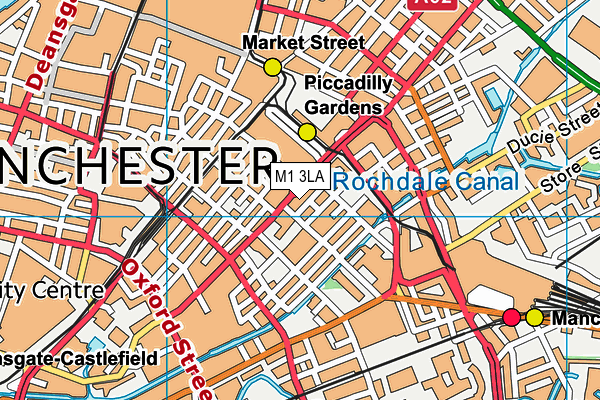 M1 3LA map - OS VectorMap District (Ordnance Survey)