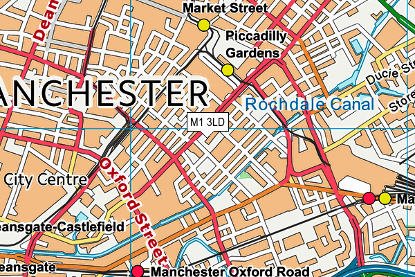 M1 3LD map - OS VectorMap District (Ordnance Survey)