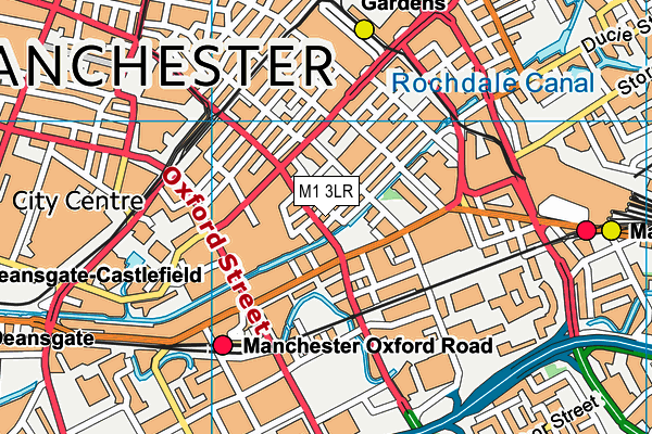 M1 3LR map - OS VectorMap District (Ordnance Survey)