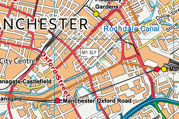 M1 3LY map - OS VectorMap District (Ordnance Survey)