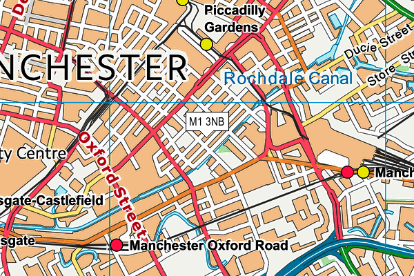 M1 3NB map - OS VectorMap District (Ordnance Survey)