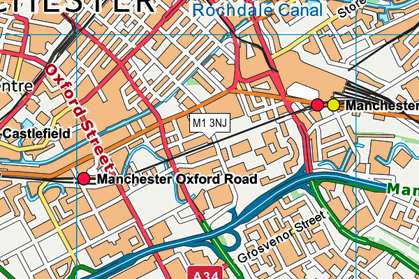 M1 3NJ map - OS VectorMap District (Ordnance Survey)