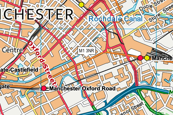 Bannatyne Health Club (Manchester Whitworth St) map (M1 3NR) - OS VectorMap District (Ordnance Survey)