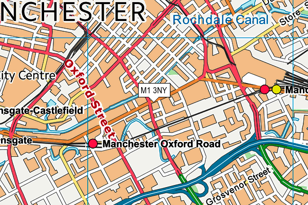 M1 3NY map - OS VectorMap District (Ordnance Survey)