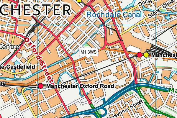 M1 3WS map - OS VectorMap District (Ordnance Survey)