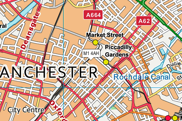 M1 4AH map - OS VectorMap District (Ordnance Survey)