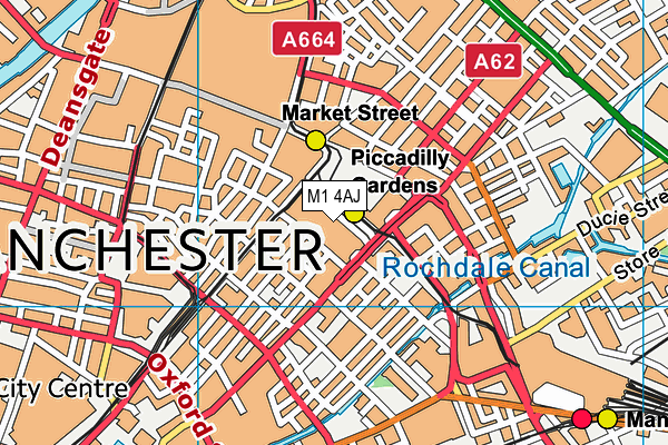 M1 4AJ map - OS VectorMap District (Ordnance Survey)