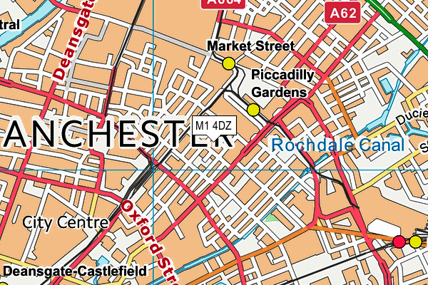 M1 4DZ map - OS VectorMap District (Ordnance Survey)